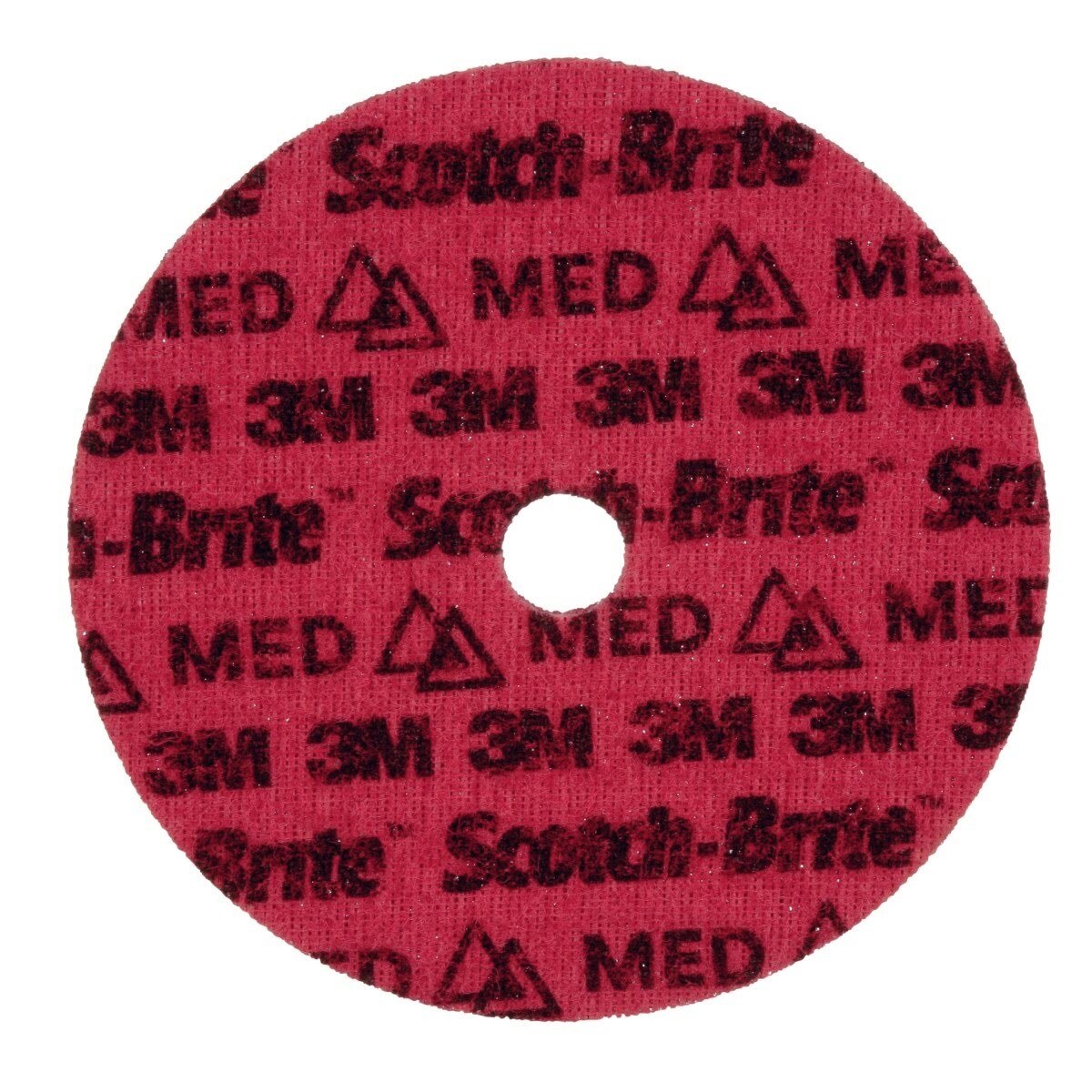 3M PN-DH Scotch-Brite Precision Surface Conditioning Disc, Medium, Red, 7 in x 7/8 in Center Hole, Hook and Loop Backing, Grinding Polishing Blending (7100263894) (25 Pack) - 2