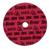 3M PN-DH Scotch-Brite Precision Surface Conditioning Disc, Medium, Red, 7 in x 7/8 in Center Hole, Hook and Loop Backing, Grinding Polishing Blending (7100263894) (25 Pack) - 2