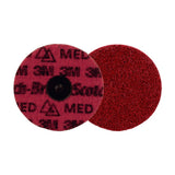 3M PN-DR Scotch-Brite Roloc Precision Surface Conditioning Disc, Medium, Red, TR, 4 in (89281) (7100264142) (100 Pack) - 2