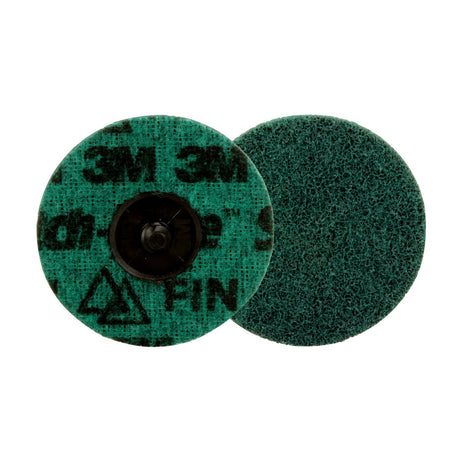 3M PN-DR Scotch-Brite Roloc Precision Surface Conditioning Disc, Fine, Precision Shaped Ceramic, Nonwoven, Green, TR, 3 in (7100264195) (100 Pack)