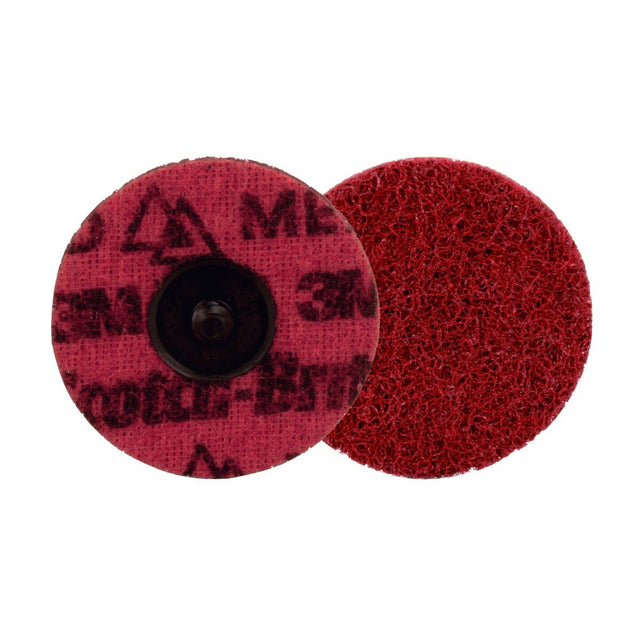 3M PN-DR Scotch-Brite Roloc Precision Surface Conditioning Disc, TR, Medium, Red, 3 in (7100264428) (1000 Pack)