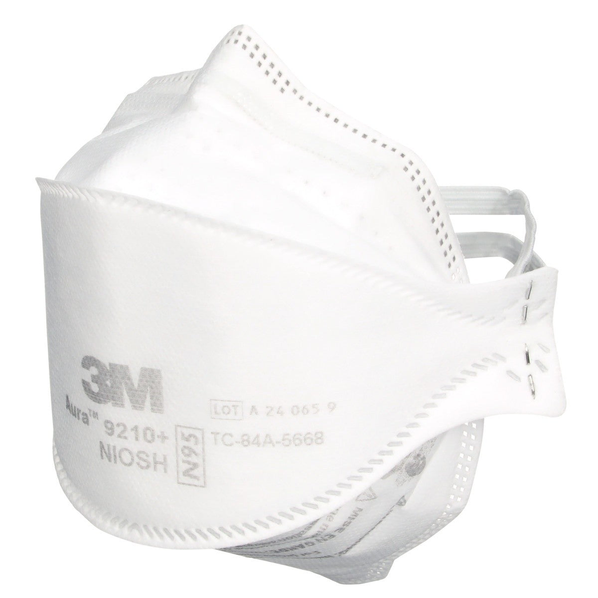 3M 37192 Aura Particulate Respirator 9210+, N95 Disposable Individually Wrapped Flat Fold, White (7100266132) (240 Pack) - 3