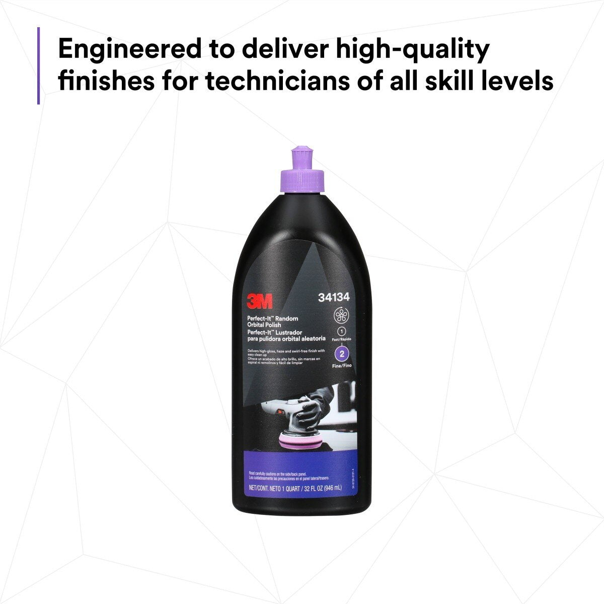 3M Perfect-It Random Orbital Polish, Fine, Purple, 1 Quart (32 fl oz/946 mL) for Automotive Buffing and Polishing (34134) (7100270075) (6 Pack) - 8
