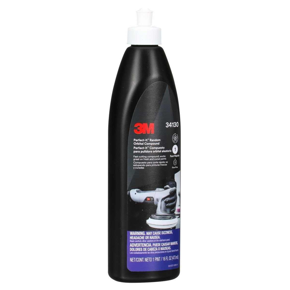 3M Perfect-It Random Orbital Compound, Fast Cutting Automotive Buffing and Polishing Compound, White, 1 Pint 16 fl oz (34130) (7100270076) (6 Pack) - 2