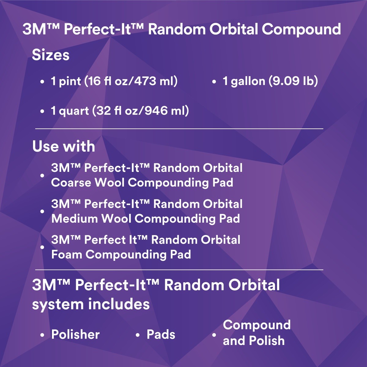 3M 34131 Random Orbital Compound, Fast Cutting Automotive Buffing and Polishing, 1 Quart (7100270078) (6 Pack) - 9