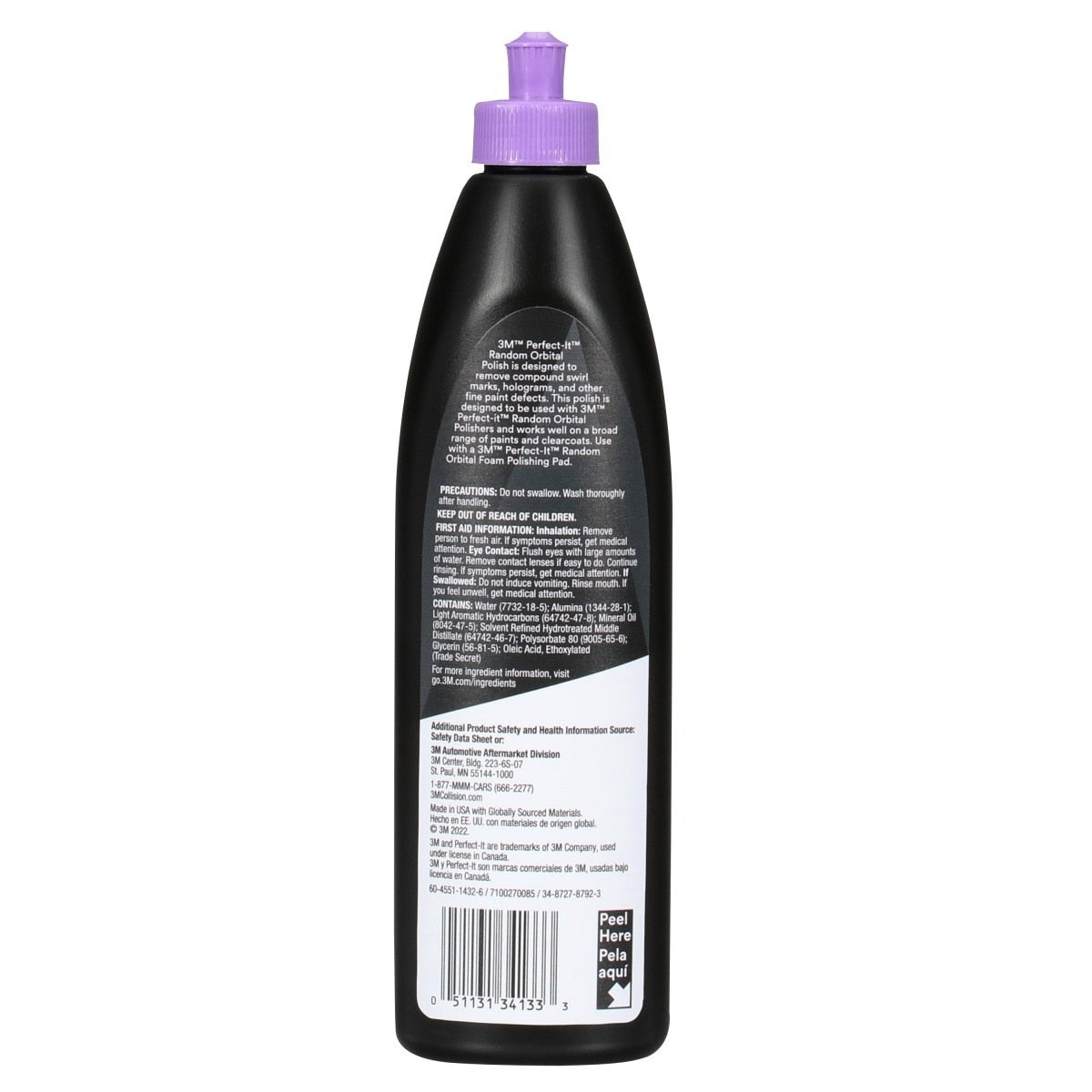 3M 34133 Random Orbital Polish, Purple, 1 Pint (16 fl oz/473 mL), Fast Cutting Polisher for Automotive Buffing and Polishing, High Gloss Finish (7100270085) (6 Pack) - 4
