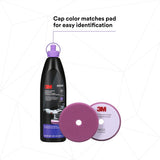 3M 34133 Random Orbital Polish, Purple, 1 Pint (16 fl oz/473 mL), Fast Cutting Polisher for Automotive Buffing and Polishing, High Gloss Finish (7100270085) (6 Pack) - 8