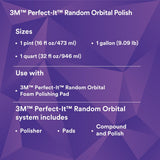 3M 34133 Random Orbital Polish, Purple, 1 Pint (16 fl oz/473 mL), Fast Cutting Polisher for Automotive Buffing and Polishing, High Gloss Finish (7100270085) (6 Pack) - 9
