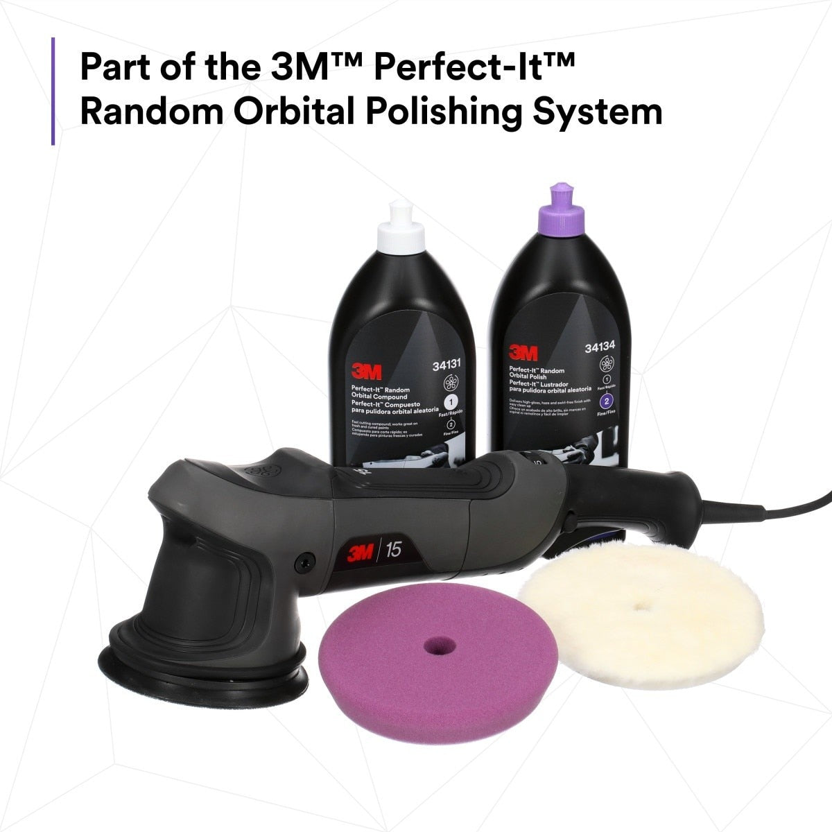 3M 34133 Random Orbital Polish, Purple, 1 Pint (16 fl oz/473 mL), Fast Cutting Polisher for Automotive Buffing and Polishing, High Gloss Finish (7100270085) (6 Pack) - 10