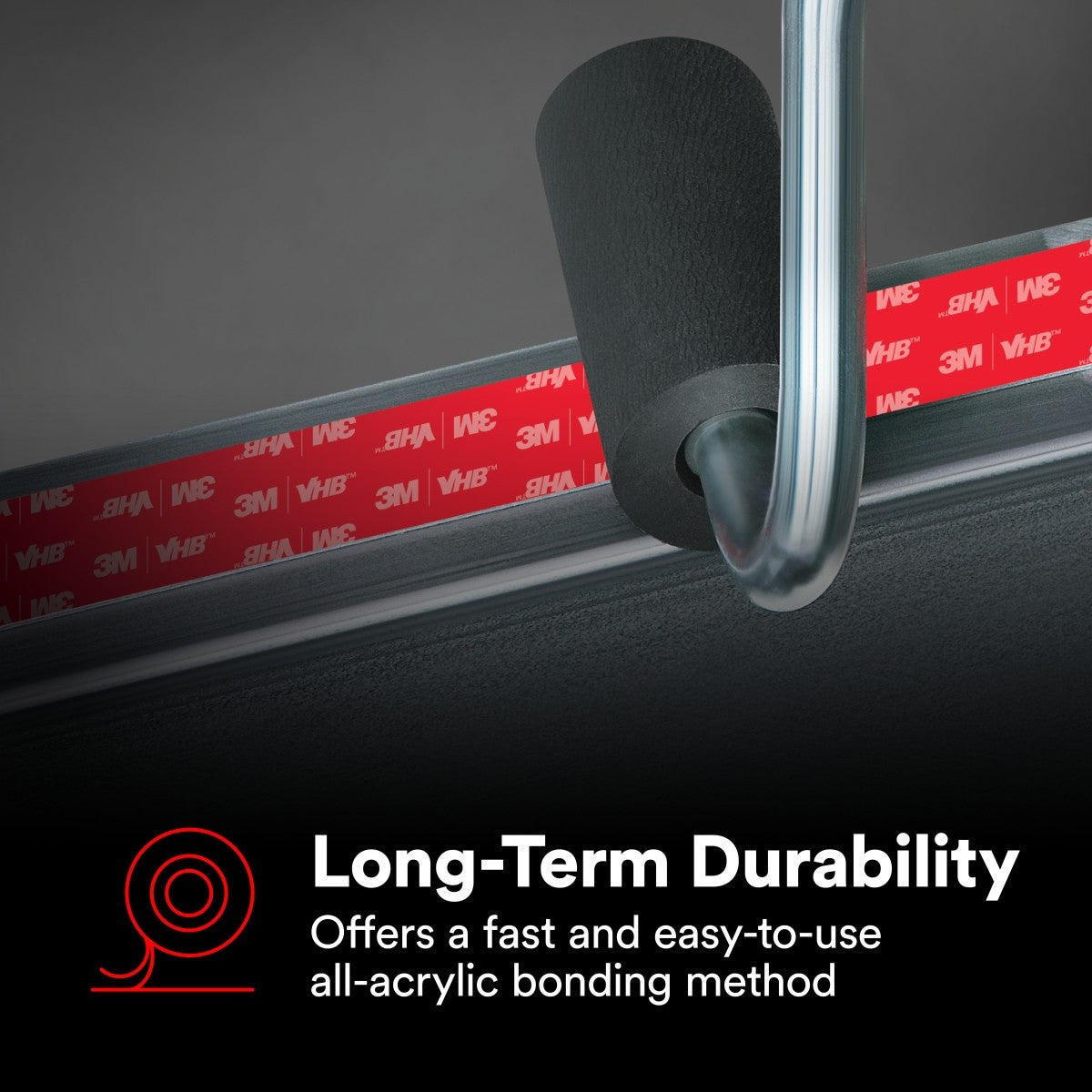 3M RP+110GF VHB Tape, Double Sided Acrylic Foam, Gray, 1/2 in x 36 yd, 45 mil, Film Liner (7100273398) (18 Pack) - 6