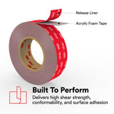 3M RP+060GF VHB Tape Gray 1/2 in x 36 yd 25 mil Film Liner (7100273404) (18 Pack) - 10