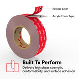 3M RP+230GF VHB Tape, Gray, 22 in x 36 yd, 90 mil, Film Liner (7100273409) - 3