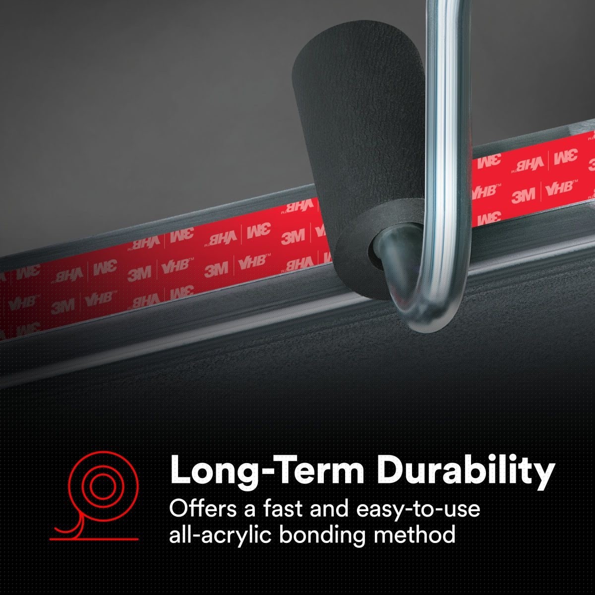 3M RP+060GF VHB Tape, Double Sided Acrylic Foam, Gray, 44 in x 36 yd, 25 mil, Film Liner (7100273426) - 6