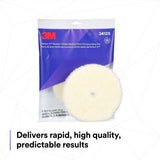 3M 34125 Hookit Random Orbital Medium Wool Compounding Pad, White, 6 in (150 mm) (7100276850) (12 Pack) - 9