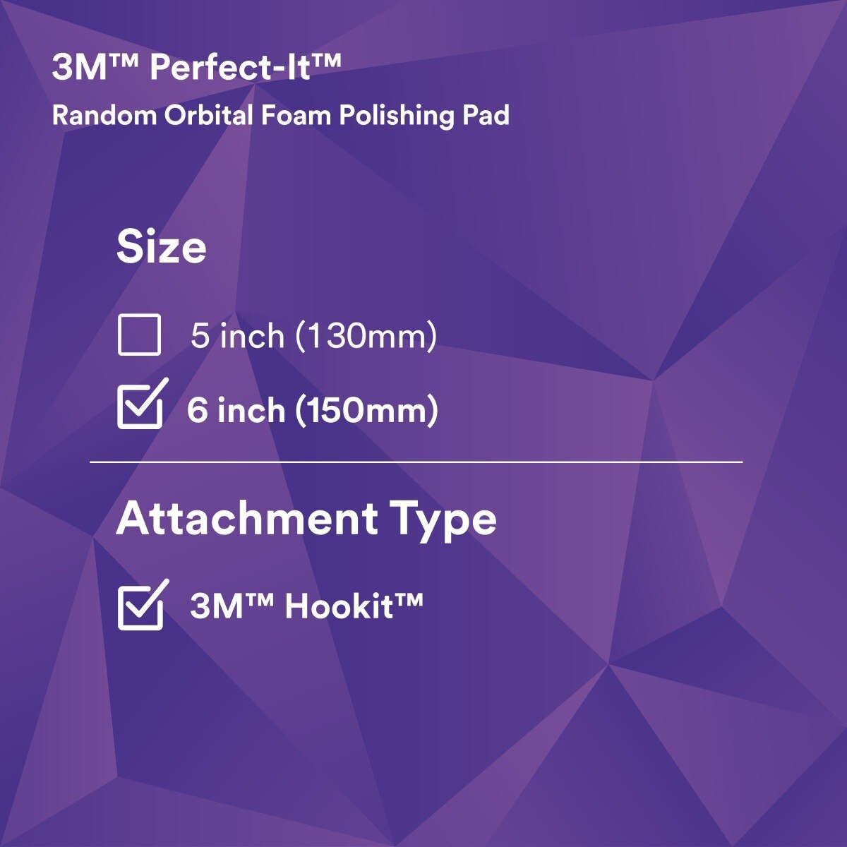 3M 34127 Hookit Random Orbital Foam Polishing Pad, Fine, Purple, 6 in 150 mm (7100276852) (12 Pack) - 10
