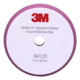 3M 34123 Hookit Random Orbital Foam Polishing Pad, Fine, Purple, 5 in 130 mm, for Automotive Compounding and Polishing (7100277203) (12 Pack) - 3