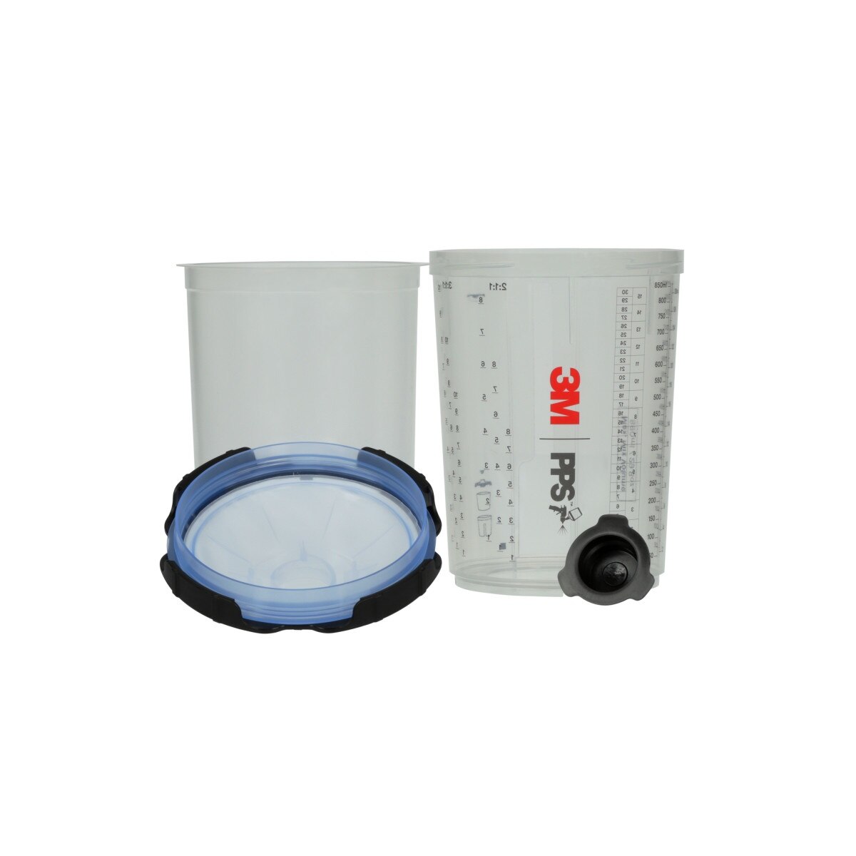 3M 26325 PPS Series 2.0 Spray Cup System Kit, Large, 28 fl oz, 125 Micron Filter, 1 Cup, 50 Lids and Liners, 32 Plugs (7100284561) - 3