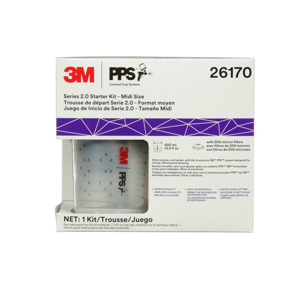 3M PPS Series 2.0 Starter Kit, Midi 13.5 fl oz 400 mL, 200 Micron Filter (26170) (7100287079) (29 Pieces) (2 Pack)