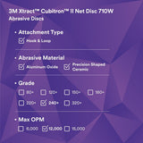 3M 710W Xtract Clean Sanding Cubitron II Net Disc, 240+, Purple, 6 in, Die 600Z, Hook and Loop (7100288132) (300 Pack) - 3