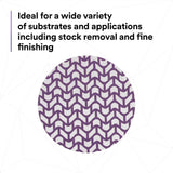 3M 710W Cubitron II Net Disc, 240+, 5 in x NH, Die 500X, Purple, Hook and Loop, Virtually Dust-Free (7100288133) (300 Pack) - 9