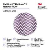 3M 710W 88462 Cubitron II Clean Sanding Xtract Net Disc, 320+, 6 in x NH, Die 600Z, Purple, Hook and Loop (7100288139) (300 Pack) - 2