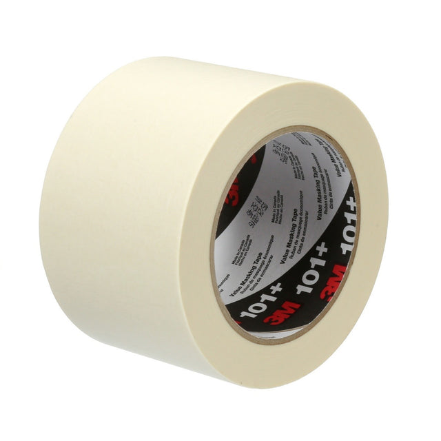 3M 101+ Value Masking Tape, Tan, 96 mm x 55 m, 5.1 mil (7100293679) (64 Pack)