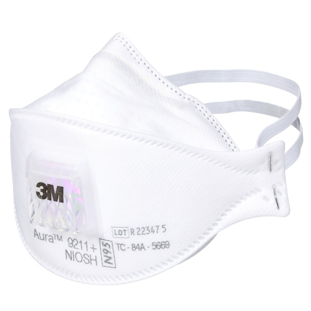 3M 9211+ 9211 Aura Particulate Respirator, N95, Valved, Flat Fold, Individually Wrapped, NIOSH Approved (7100303148) (120 Pack) - 2