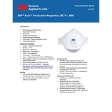 3M 9211+ 9211 Aura Particulate Respirator, N95, Valved, Flat Fold, Individually Wrapped, NIOSH Approved (7100303148) (120 Pack) - 6