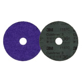 3M 1187C Cubitron Fibre Disc 36+ Precision Shaped Ceramic Purple 5 in x 7/8 in Center Hole (7100308532) (100 Pack) - 3