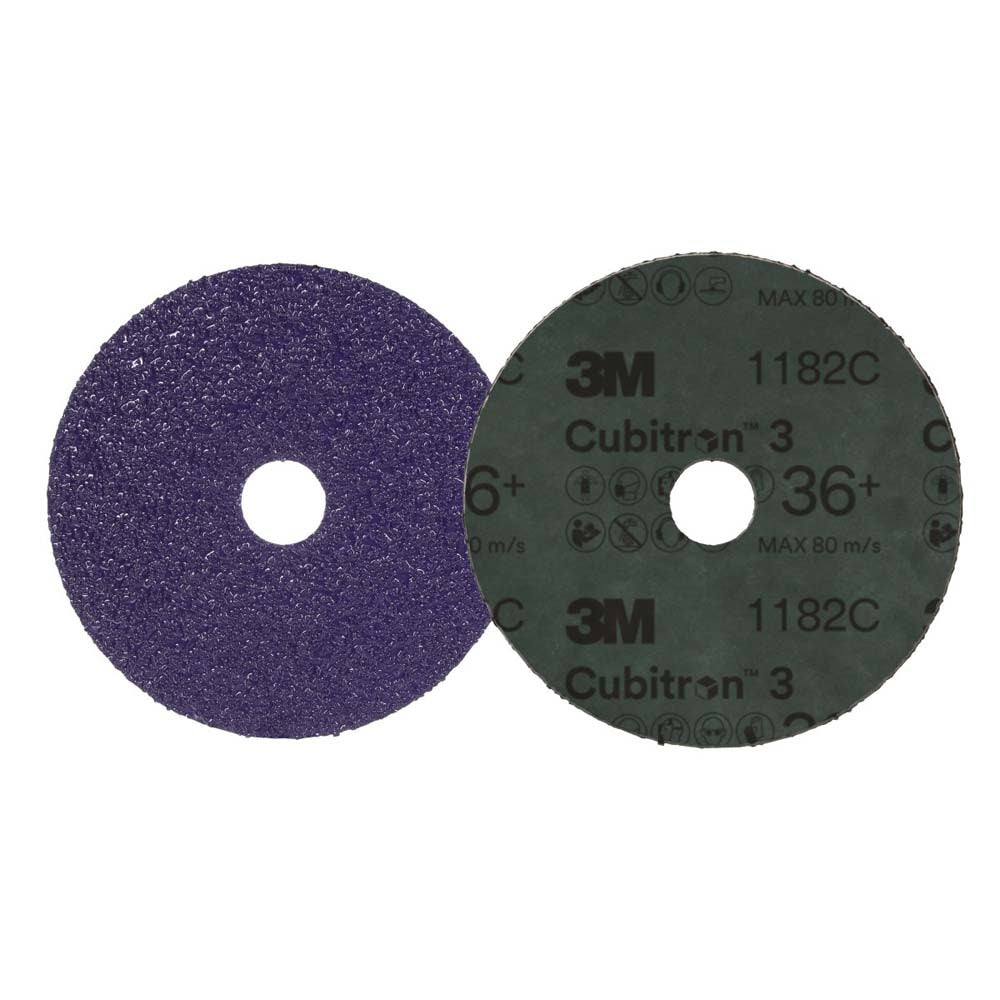 3M 1182C Cubitron 3 Fibre Disc , 36+, 6 in x 7/8 in, Die 600T, Reduce Changeout, Productivity, Use on Mild or Carbon Steel, for Beveling, Heavy Grinding, Weld Removal, Flame Cut Smoothing (7100309903) (25 Pack) - 2