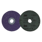 3M 1182C Cubitron Fibre Disc, GL Quick Change, G450E, Precision Shaped Ceramic, 36+, Purple, 4-1/2 in (7100310730) (100 Pack) - 2