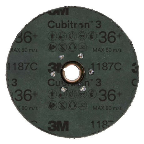 3M 1187C Cubitron 3 Fibre Disc 36+ TN Quick Change 4-1/2 in Die 450E (7100310793) (25 Pack) - 2