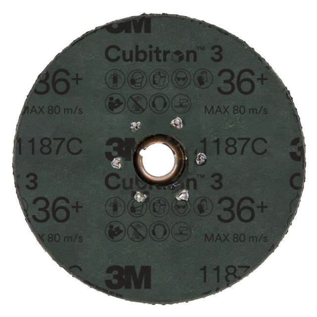 3M 1187C Cubitron 3 Fibre Disc 36+ TN Quick Change 4-1/2 in Die 450E (7100310793) (25 Pack) - 2