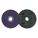 3M 1182C Cubitron Fibre Disc, 36 Plus, GL Quick Change, Precision Shaped Ceramic, Purple, 5 in, G500P (7100310795) (100 Pack) - 2