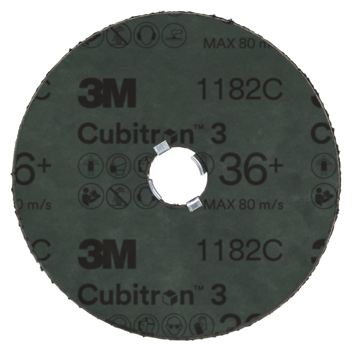 3M 1182C Cubitron Fibre Disc, 36 Plus, GL Quick Change, Precision Shaped Ceramic, Purple, 5 in, G500P (7100310795) (100 Pack) - 3