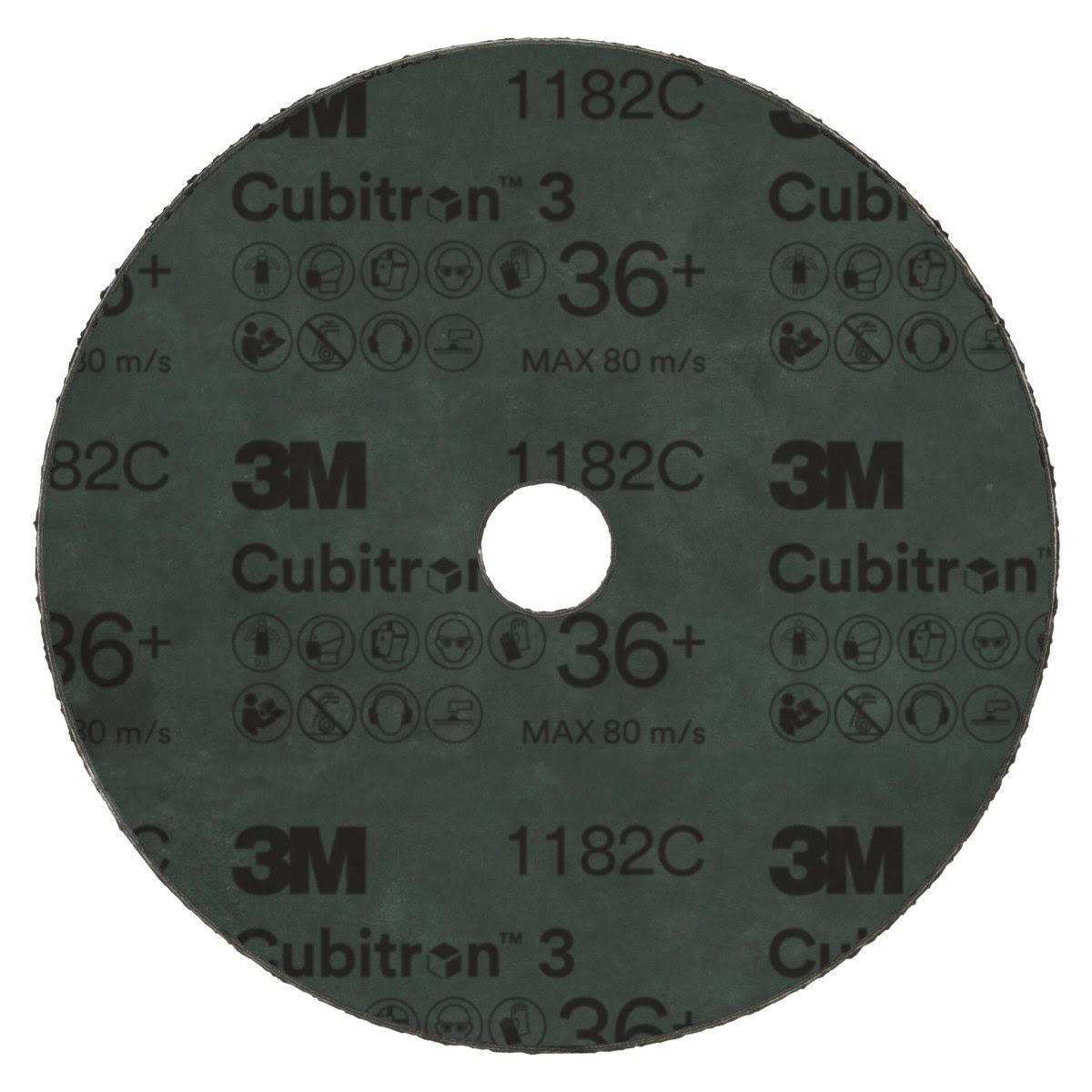 3M 1182C Cubitron Fibre Disc 36+ Purple 9-1-8 in x 7-8 in Die 912J (7100310797) (100 Pack) - 3