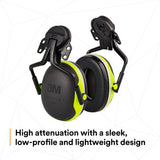 3M X4P5E PELTOR Helmet Attached Earmuffs, Electrically Insulated, NRR 25 dB, X Series, Hard Hat Attached (7100311536) (10 Pack) - 6