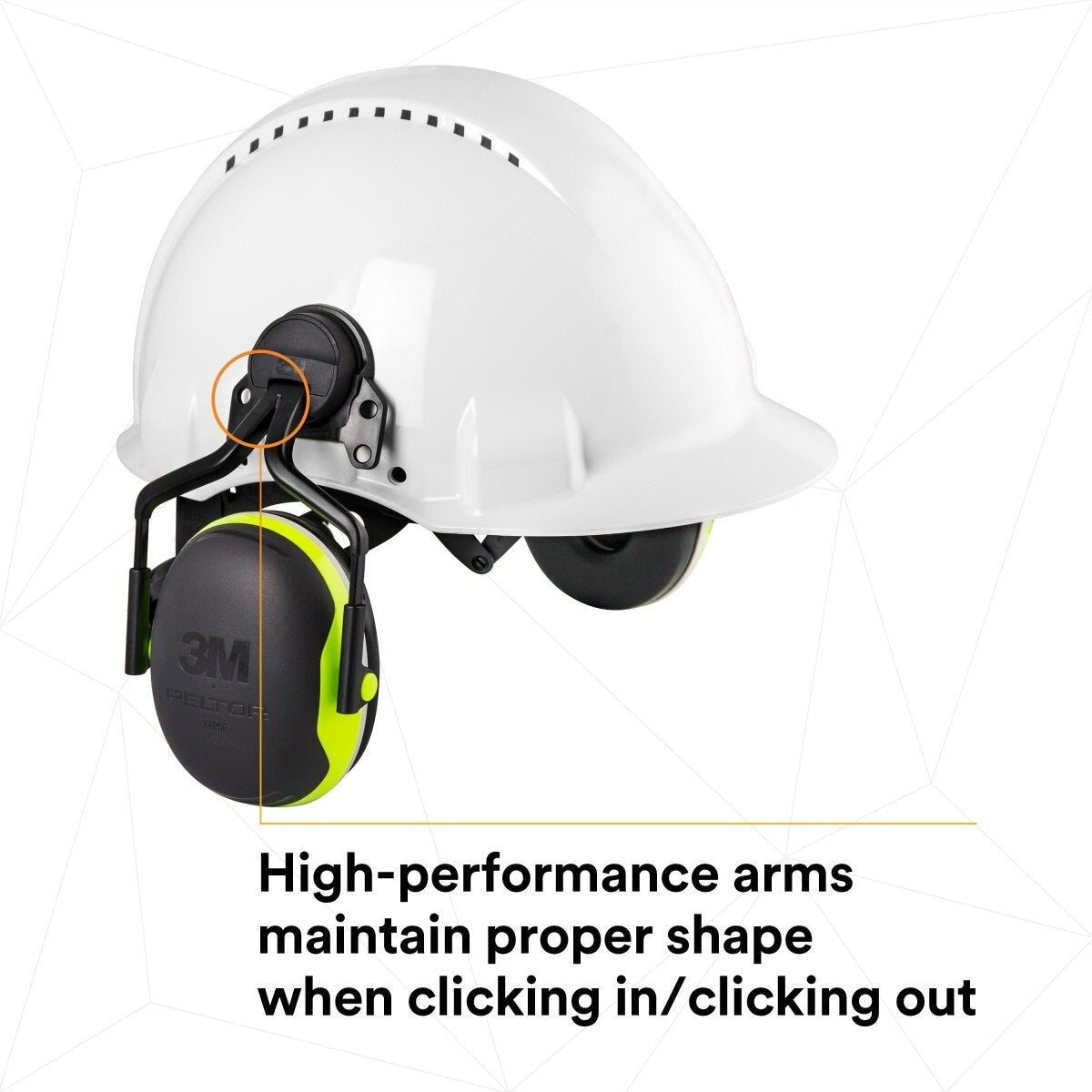 3M X4P5E PELTOR Helmet Attached Earmuffs, Electrically Insulated, NRR 25 dB, X Series, Hard Hat Attached (7100311536) (10 Pack) - 9