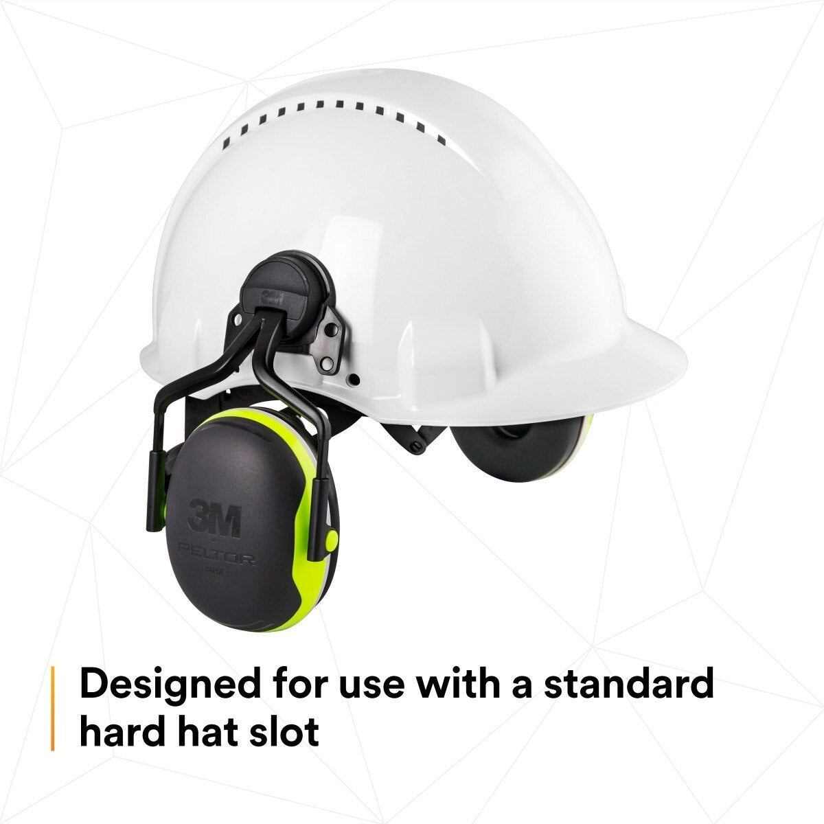 3M X4P5E PELTOR Helmet Attached Earmuffs, Electrically Insulated, NRR 25 dB, X Series, Hard Hat Attached (7100311536) (10 Pack) - 10