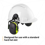 3M X4P5E PELTOR Helmet Attached Earmuffs, Electrically Insulated, NRR 25 dB, X Series, Hard Hat Attached (7100311536) (10 Pack) - 10