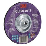 3M 90009 Cubitron 3 Depressed Center Grinding Wheel, 7 in x 1/4 in x 5/8 in-11, 36+ T27, ANSI, Precision Shaped Grain for Beveling, Weld Grinding, Heavy Deburring, Slag Removal (7100312965) (10 Pack) - 2