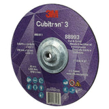 3M 7100313197 Cubitron 3 Cut and Grind Wheel, 36+ Grit, Type 27, 9 in x 1/8 in x 5/8 in-11 Thread, ANSI Rated for Cutting and Grinding (10 Pack) - 3
