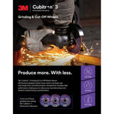 3M 7100313204 Cubitron 3 Cut and Grind Wheel, 36+ Grit, Type 27, 5 in x 1/8 in x 5/8 in-11 for Cutting, Grinding, Back-Gouging, Fillet Weld Removal (10 Pack) - 5