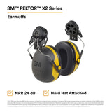 3M X2P3E PELTOR Cap Style Hard Hat Attached Earmuffs, NRR 24 dB (7100314991) - 2