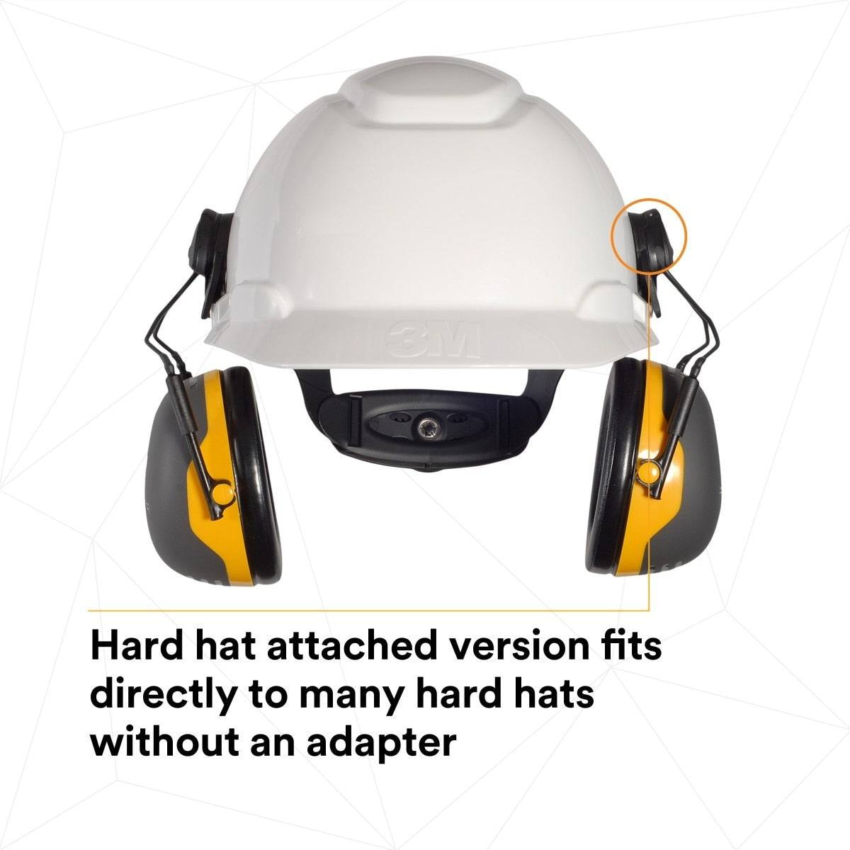 3M X2P3E PELTOR Cap Style Hard Hat Attached Earmuffs, NRR 24 dB (7100314991) - 6