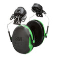 3M X1P3E PELTOR Helmet Attached Earmuffs, NRR 21 dB, Cap Style Hard Hat Compatible, Black/Green (7100315030) (1 Pair)