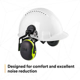 3M 7100315031 PELTOR X4P5E-OR Hard Hat Attached Earmuffs, Electrically Insulated, NRR 25 dB - 6