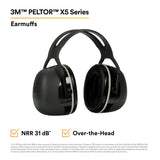 3M 7100315048 Over-the-Head Earmuffs X5A NRR 31 dB Hearing Protection (10 Pack) - 3