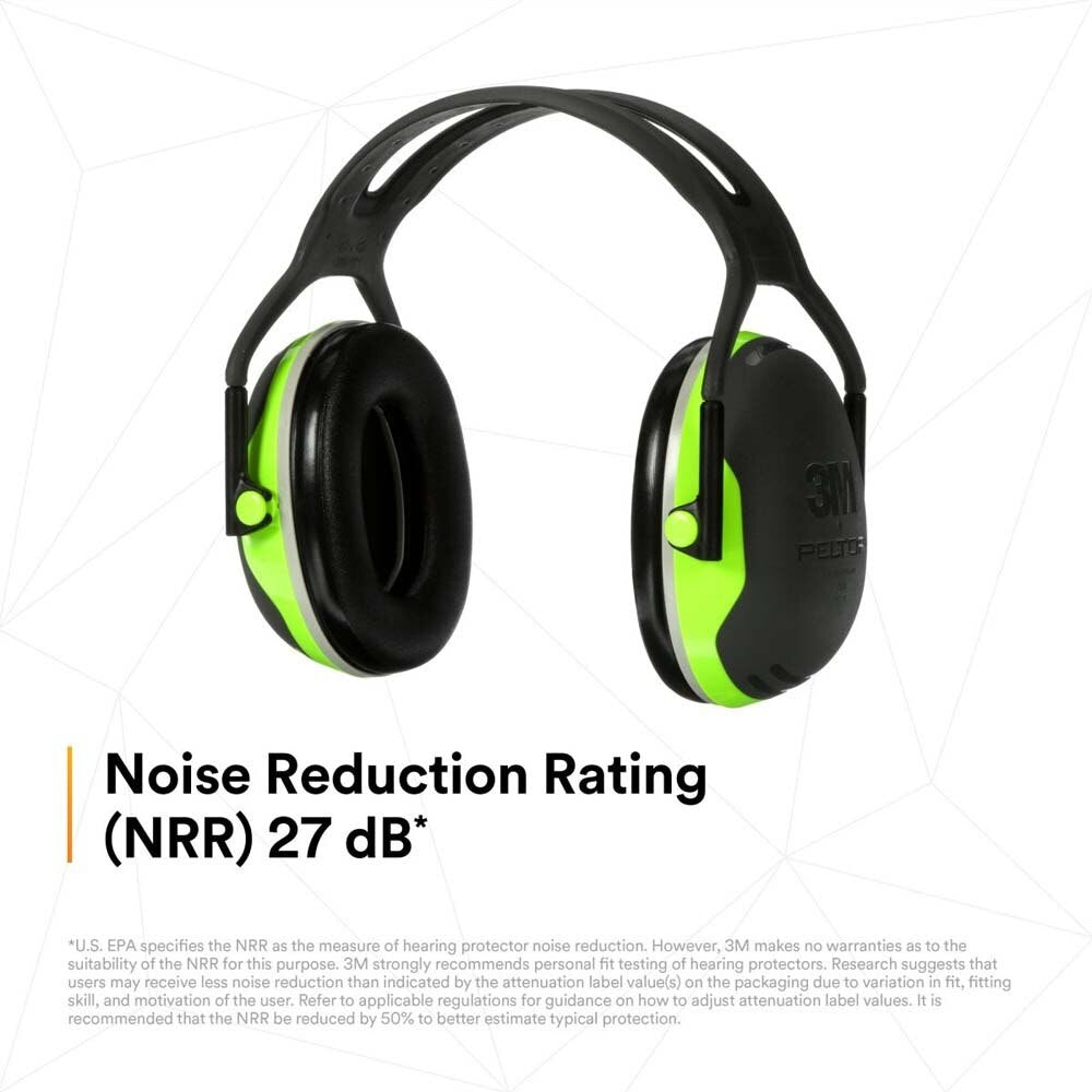 3M 7100315081 PELTOR X4A Over-the-Head Earmuffs, 27 dB NRR Hearing Protection - 3