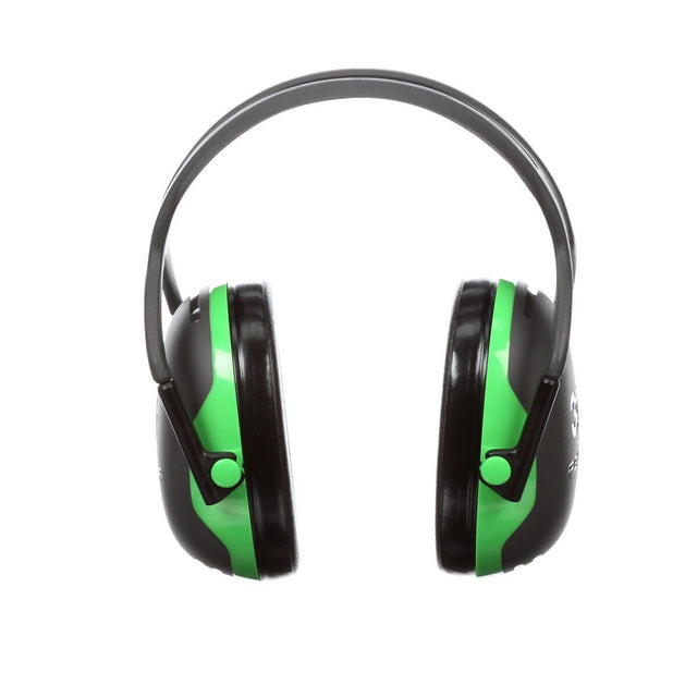 3M X1A PELTOR Over-the-Head Earmuffs, X Series, Green, One Size Fits Most (27287-case) (7100315111) (Case of 10) (10 Pack)
